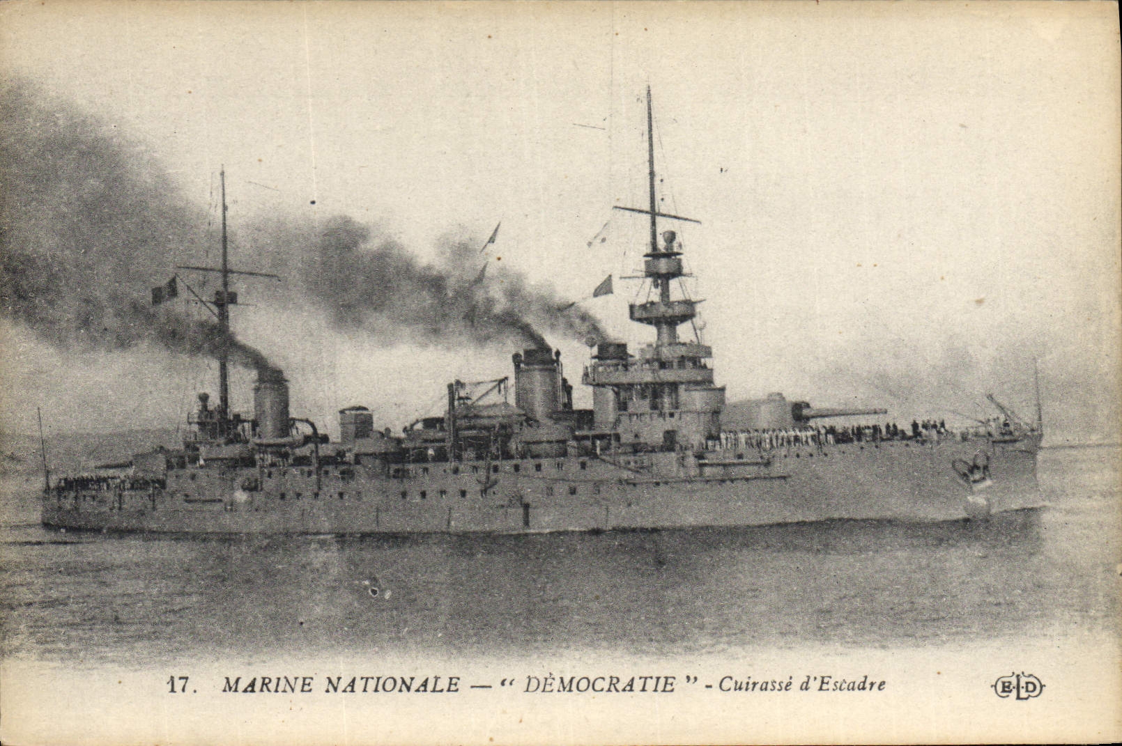 Marine Nationale — "Démocratie" — Cuirassé d'Escadre — Éditeur B.L.D. n°17