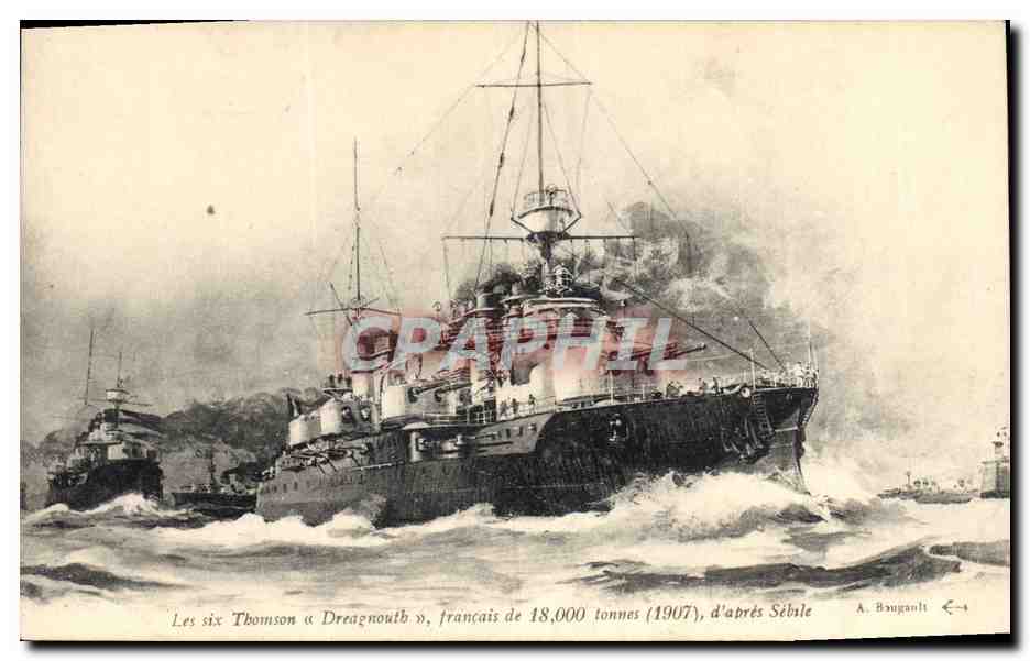Les six Thomson « Dreagnouth », français de 18,000 tonnes (1907), d'après Sébile — A. Banganli