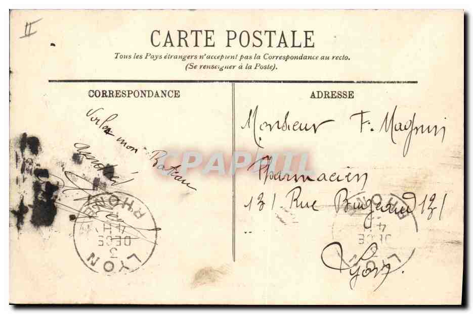 CPA Bateau de guerre Le Diderot — Verso