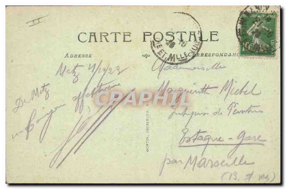 CPA Prefecture Metz — Verso
