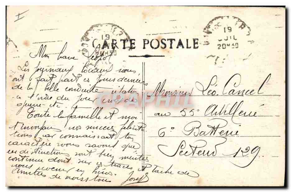 CPA Prefecture Montpellier — Verso