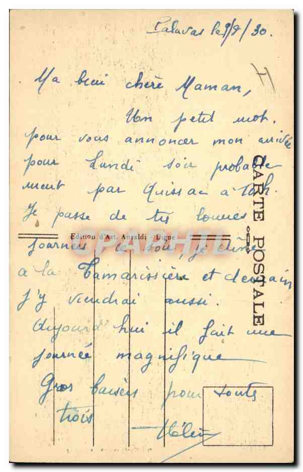 CPA Prefecture Montpellier — Verso