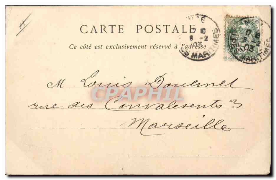CPA Prefecture Ancien Palais Royal Nice — Verso
