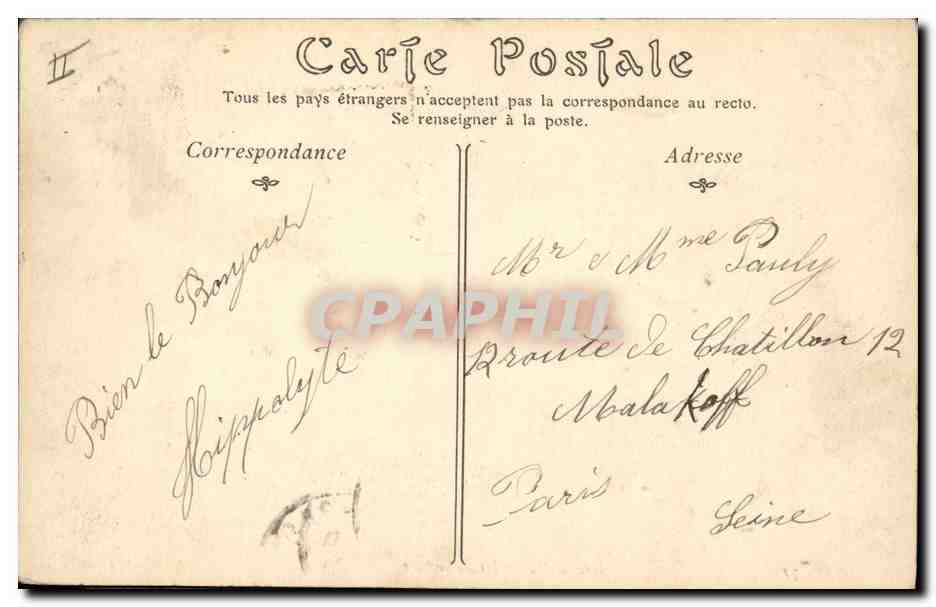 CPA Prefecture Nevers  — Verso