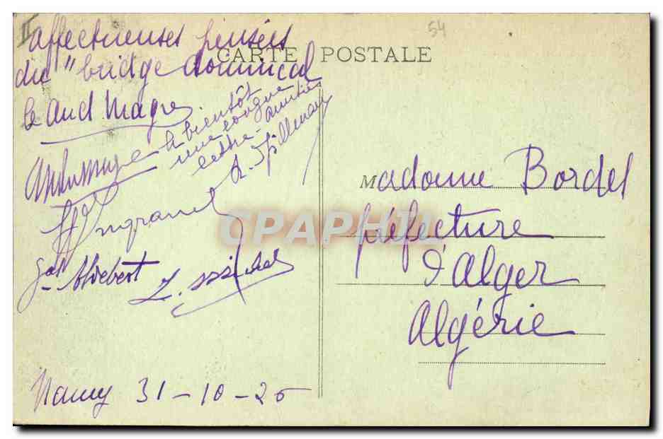 CPA Prefecture Nancy — Verso