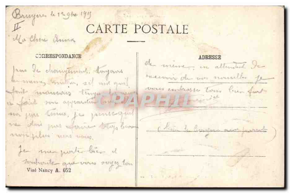 CPA Militaria Gerbeviller la Martyre Ses ruines  — Rückseite