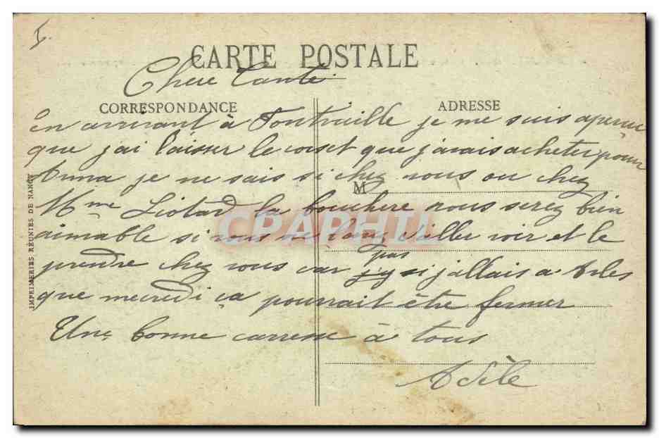 CPA Militaria Revigny La rue de Vitry et l'Hotel de ville apres le bombardement  — Rückseite
