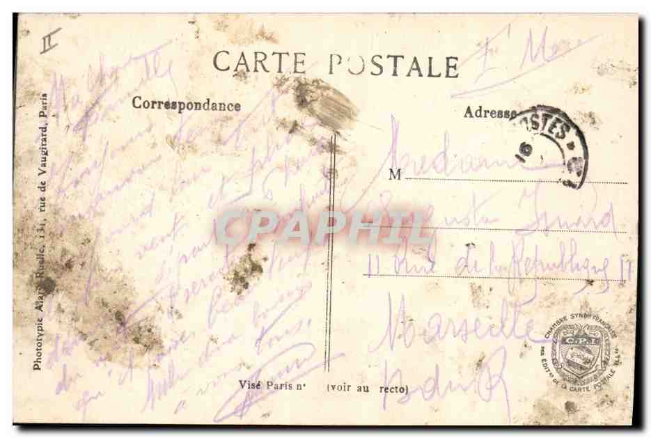 Pintheville (Meuse) — L'Église bombardée par les Allemands — L. C. H. Paris, n° 393 — Verso