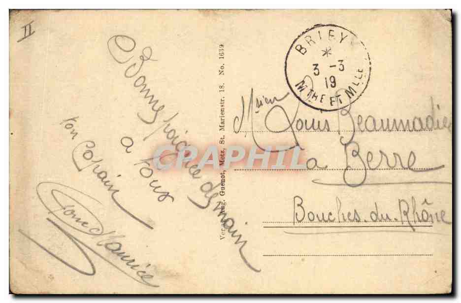 CPA Militaria Fleury devant Douaumont — Rückseite