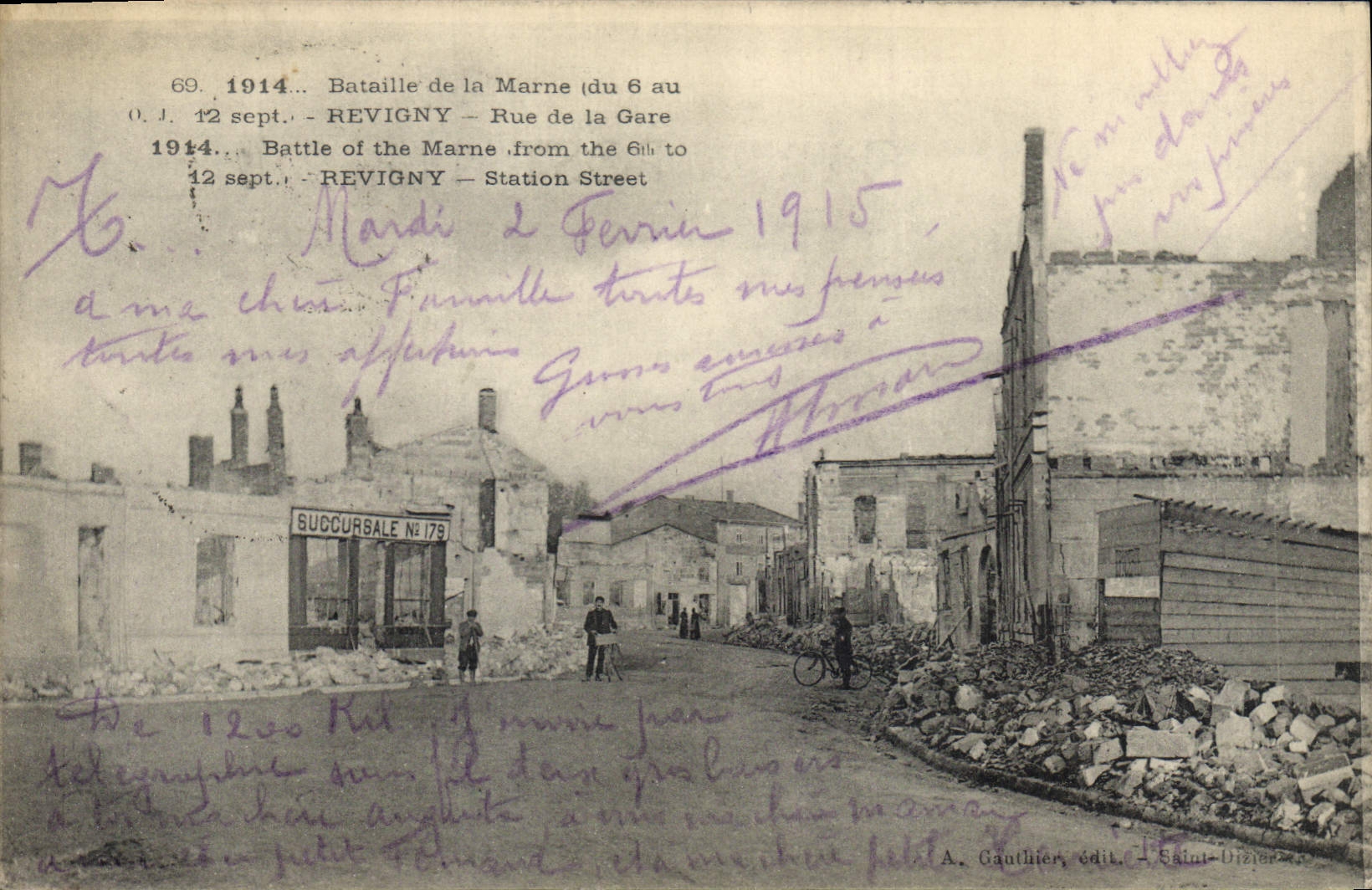 Revigny — Street of the Station — A. Cantlier, publisher Saint-Dizier