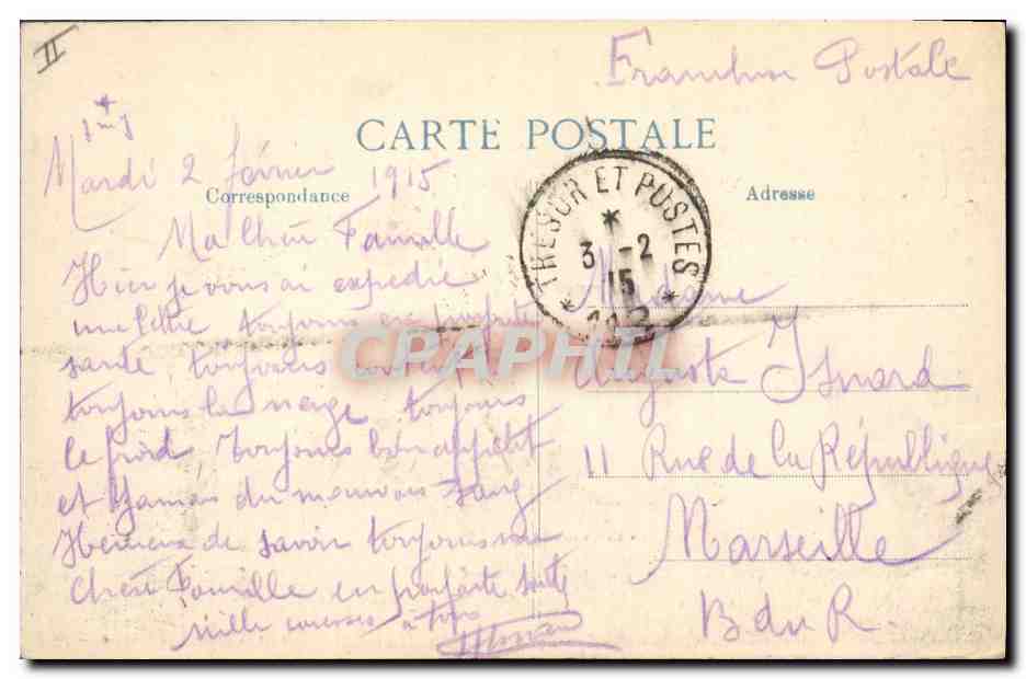 Revigny — Street of the Station — A. Cantlier, publisher Saint-Dizier — Back