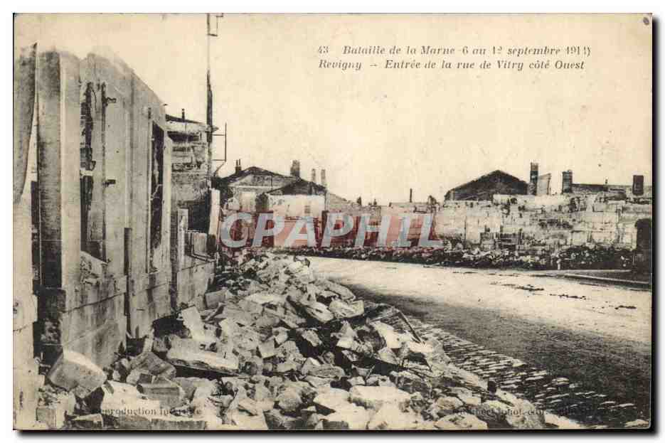 Schlacht an der Marne — 6. bis 12. September 1914 — Revigny — Eingang der Rue de Vitry, westlicher Teil