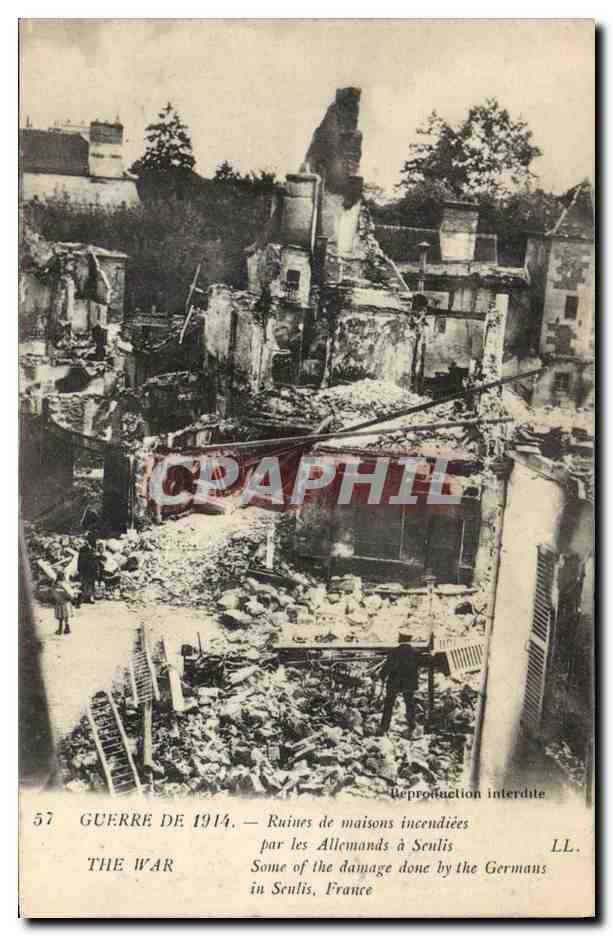 Ruins of burned houses in Seulis — War of 1914 — Publisher LL.