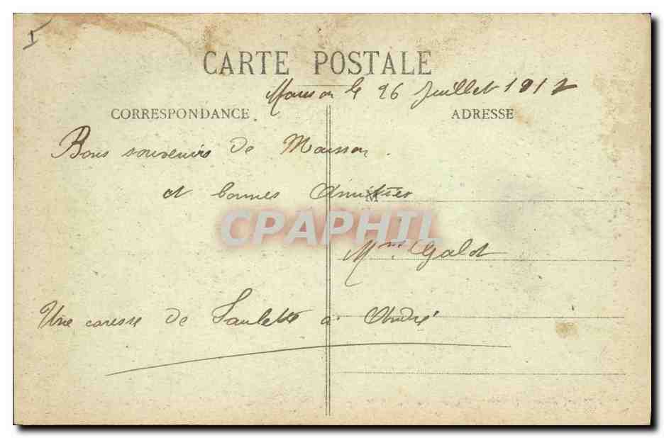 CPA Militaria Croix des Carmes au cimetiere de Petang — Rückseite