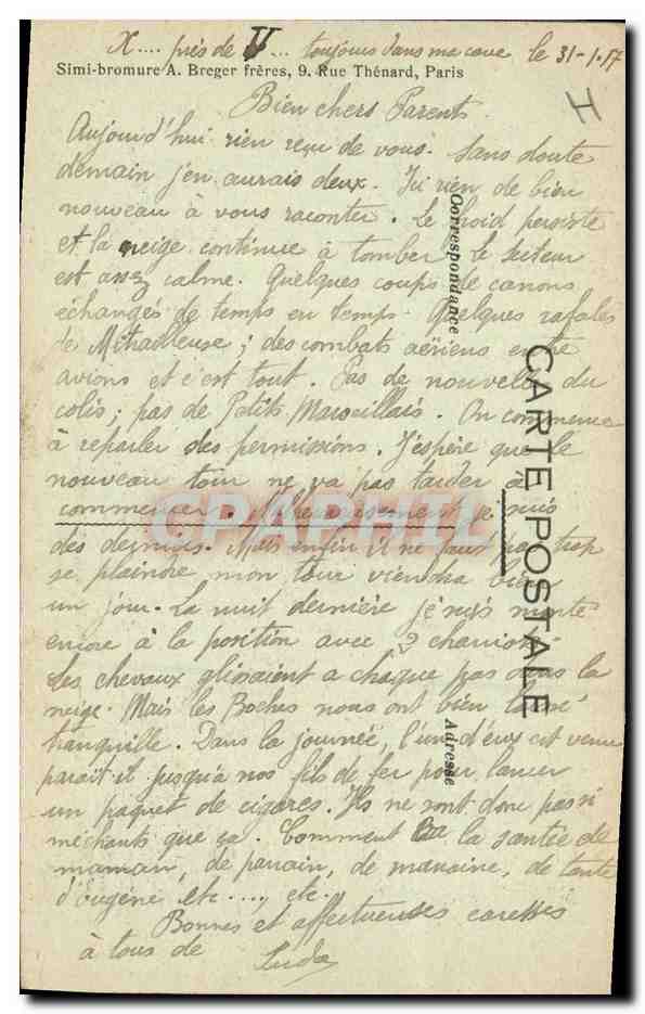 Kampagne der Aisne 1914-16 — Zerstörte Häuser in O... — Imp. de l'Isly, Paris — Rückseite
