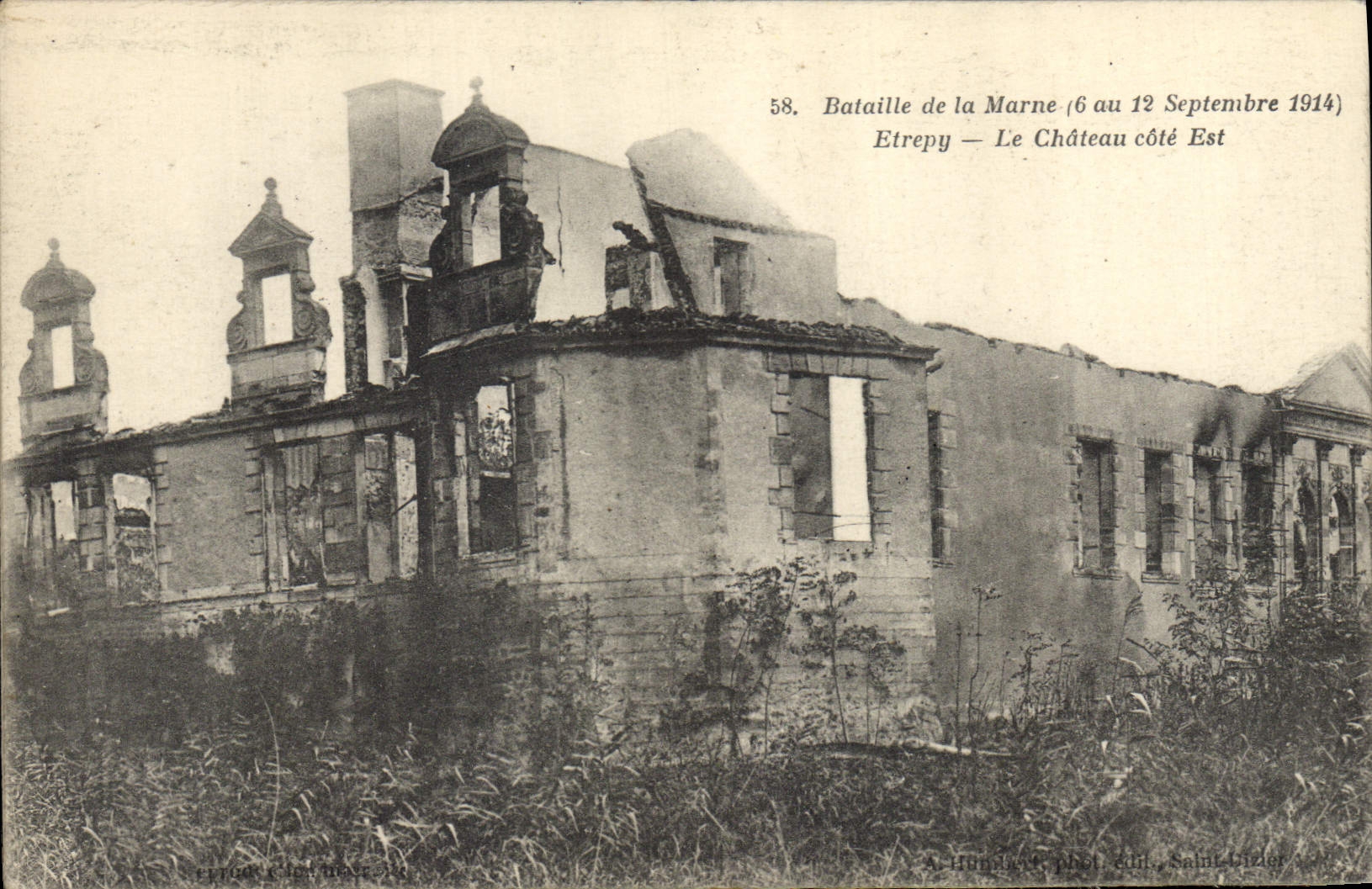 Etrepy — Le Château côté Est — Bataille de la Marne (6 au 12 Septembre 1914) — Éditeur Salik Bizer
