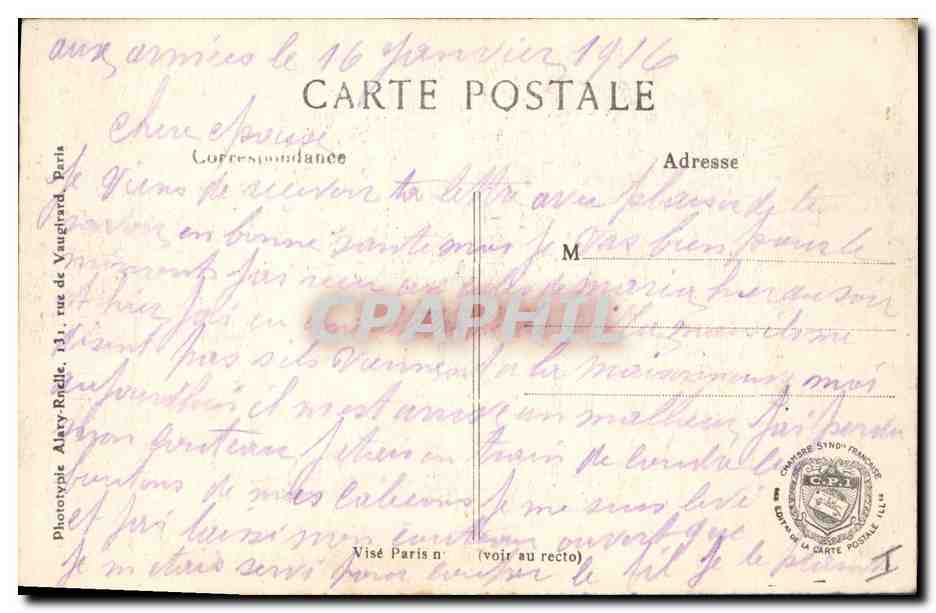 Moreuil (Somme) — Ansicht der Kirche — L.C.H. Paris Nr. 347 — Rückseite