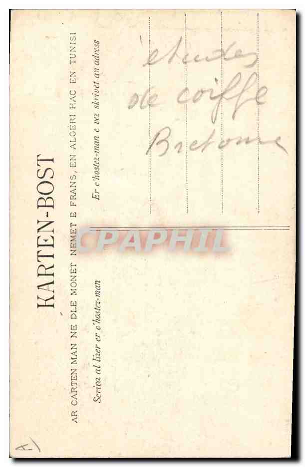CPA Folklore Pecheuse de Carantec  — Verso