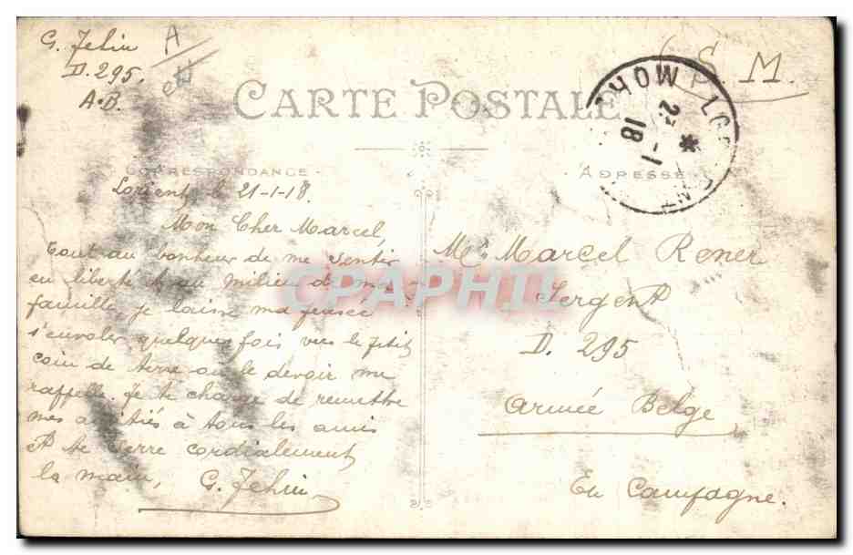 CPA Folklore Noce des environs de Lorient — Verso