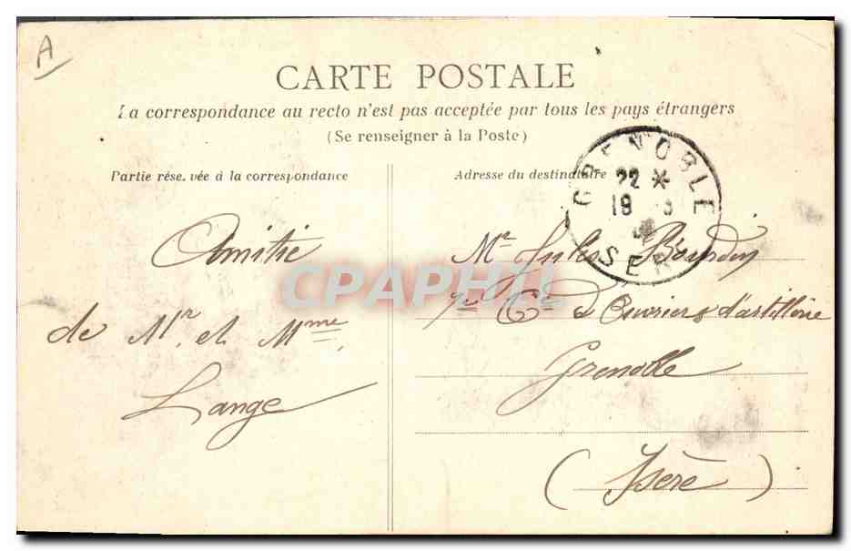 CPA Folklore Un Gars de Quimperle — Verso