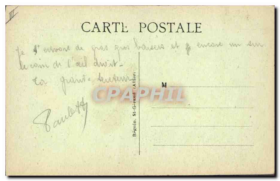 CPA Folklore Jeune Auvergnate La cruche cassee — Verso