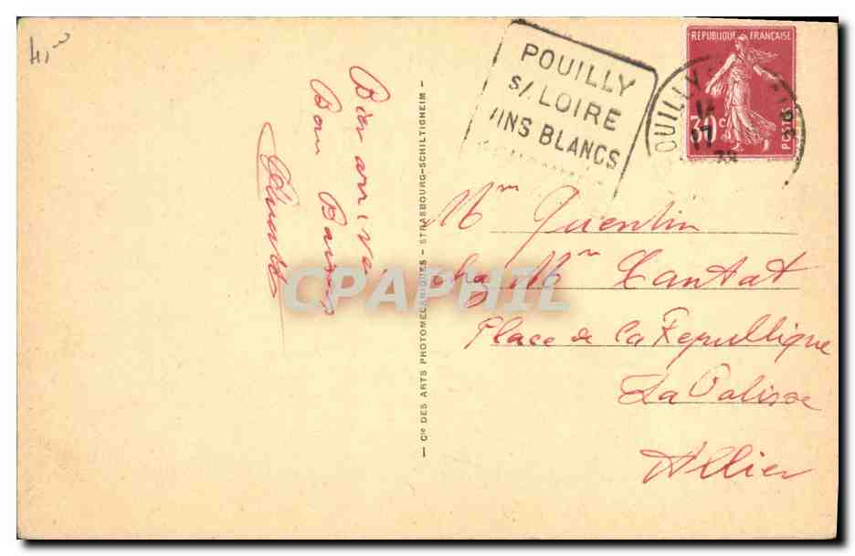 CPA Chateau du Nozet Pouilly sur Loire — Rückseite