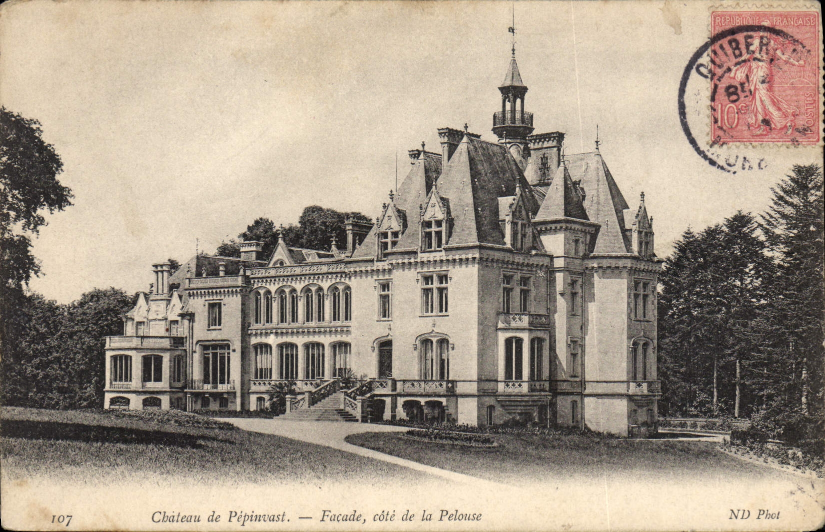 Château de Pépinvast — Façade, côté de la Pelouse — ND Phot