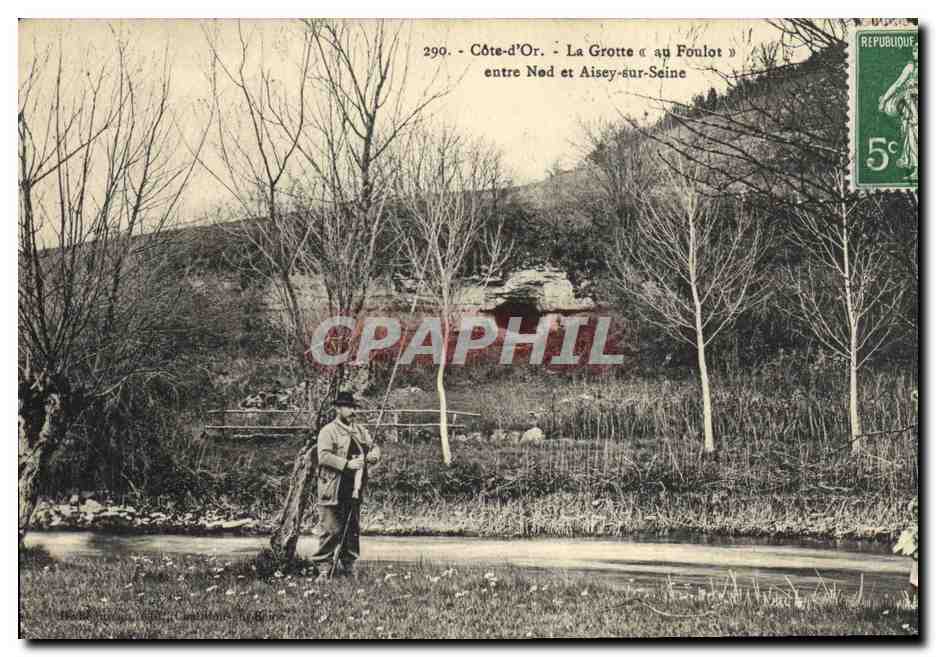 CPA Grotte au Foulot entre Nod et Aisey sur Seine Peche pecheur Grottes 