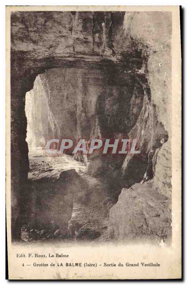 CPA Grotte Grottes de la Balme Sortie du grand vestibule