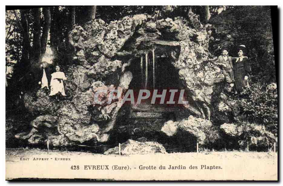 CPA Grotte du jardin des Plantes Evreux Grottes 