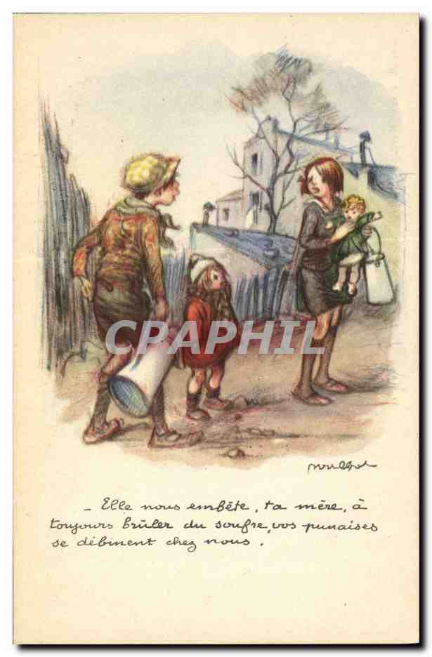 Enfants et femme avec enfant — scène de rue — Ligue Nationale Contre le Taudis
