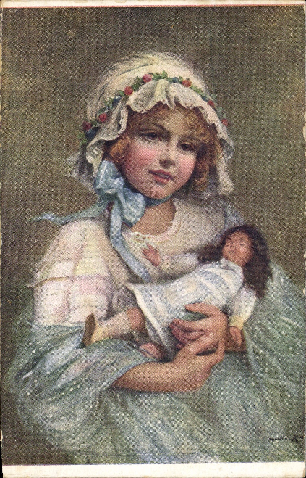 CPA Fantaisie Enfant Poupee Martin Kavel Fais dodo 