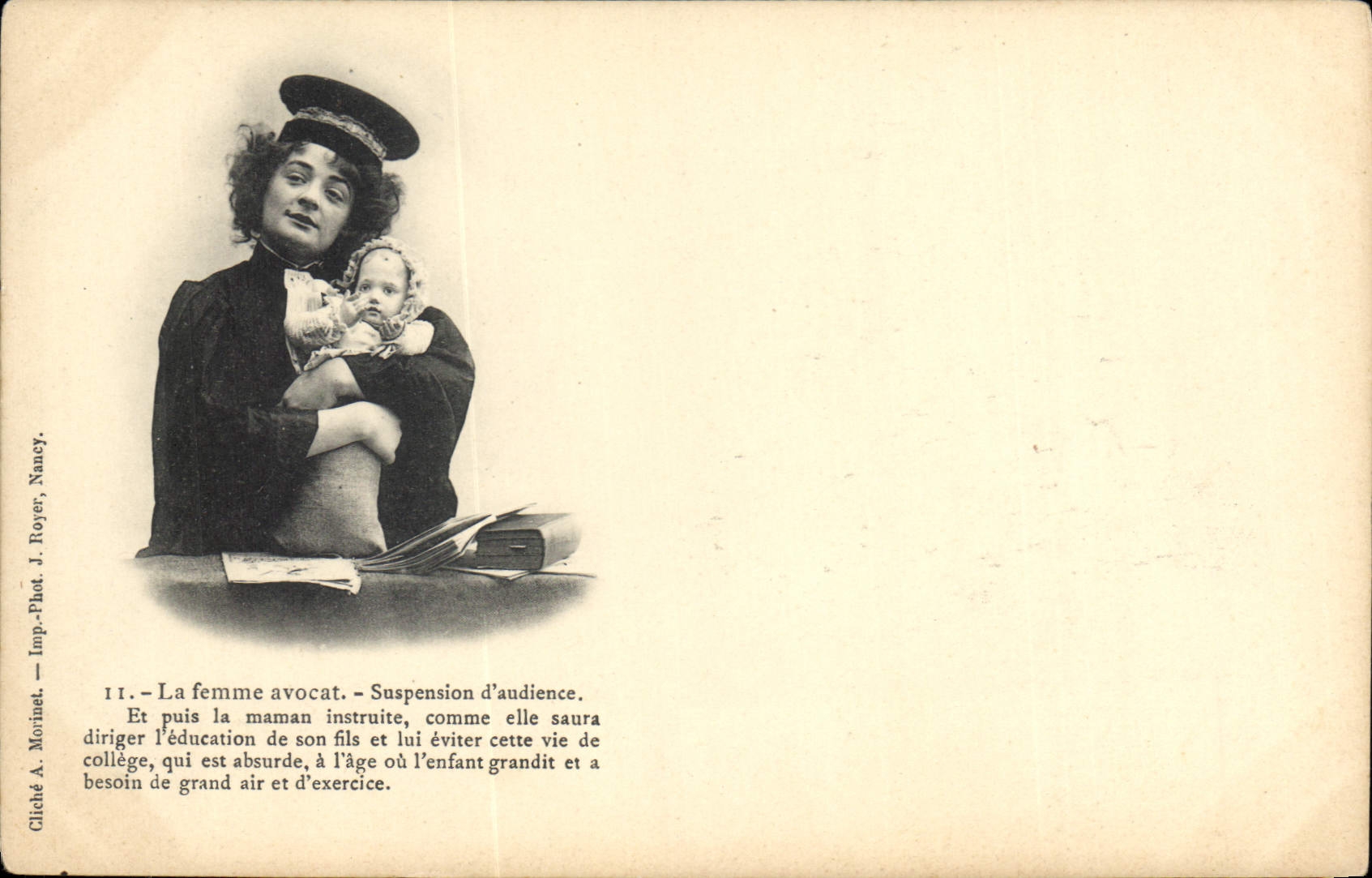 Frau Anwältin — Verlegung des Verfahrens — Cliché A. Morinet, Nancy, Nr. III