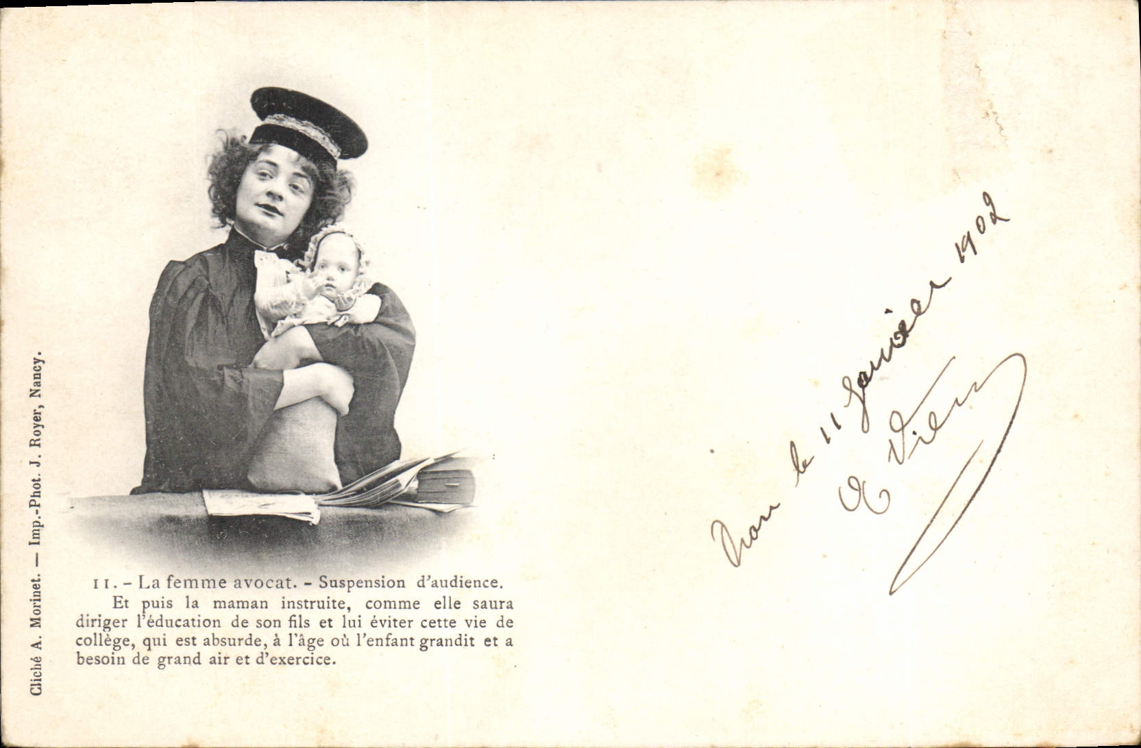 La femme avocat — Suspension d'audience — Chiblé A. Morinuet, Nancy, n°11