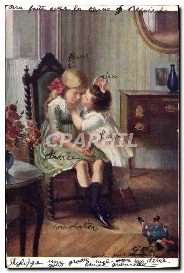 Deux enfants jouant — scène intime — Andréa, n°1234