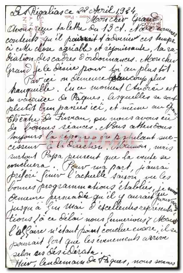 Deux enfants jouant — scène intime — Andréa, n°1234 — Rückseite