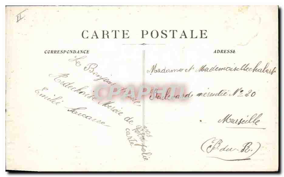 CPA Palais de justice Largentiere — Verso