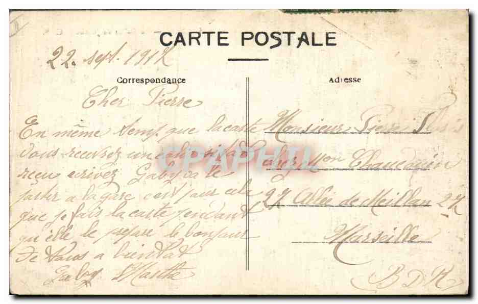 CPA Palais de justice Lyon — Verso