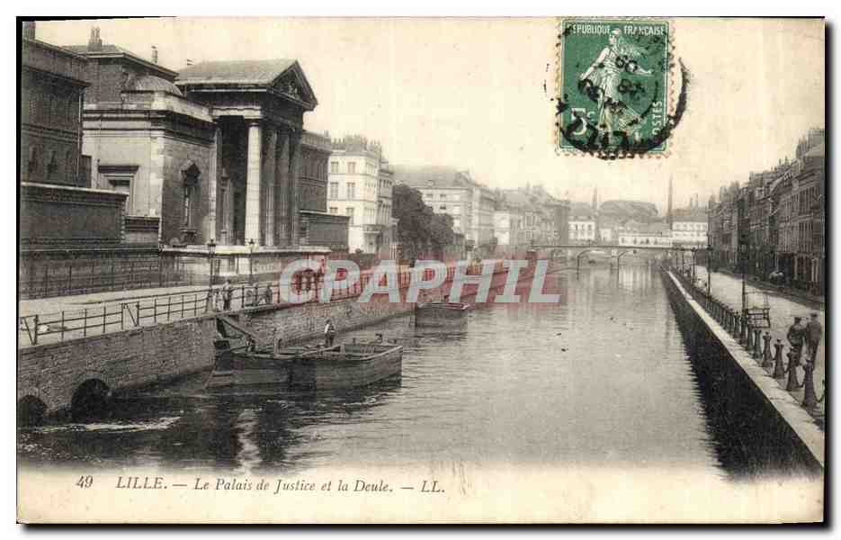 CPA Palais de justice et la Deule Lille