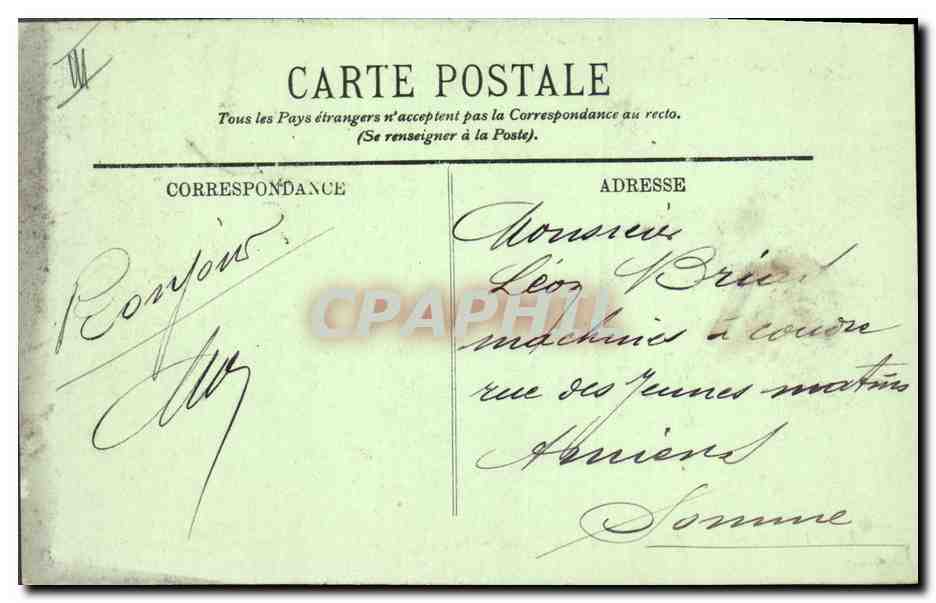 CPA Palais de justice et la Deule Lille — Verso