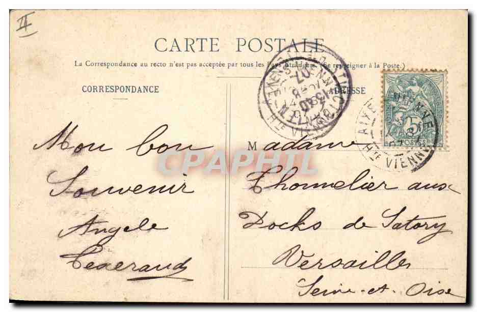 CPA Palais de justice Limoges Tramway — Rückseite