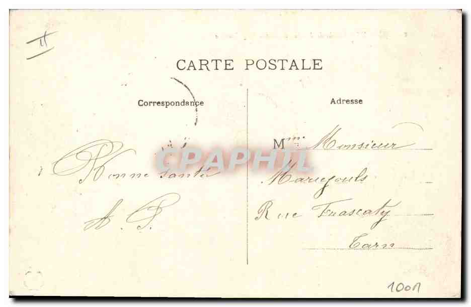 CPA Palais de justice et statue Gay Lussac Limoges Tramway — Verso