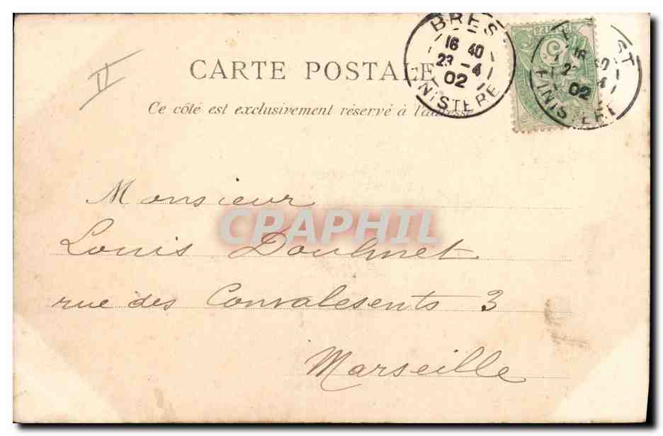 CPA Bateau de Guerre Le Duguay Trouin Navire ecole des aspirants  — Verso
