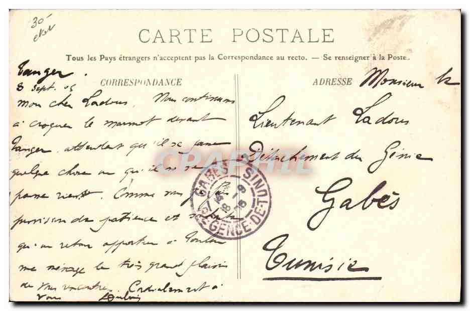 CPA Bateau de Guerre Le Du Chayla Croiseur d'escadre de 2eme classe — Verso