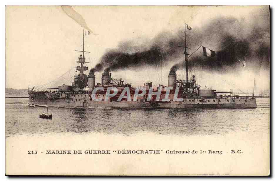Marine de guerre "Démocratie" — Cuirassé de 1er rang — B.C. — n° 215