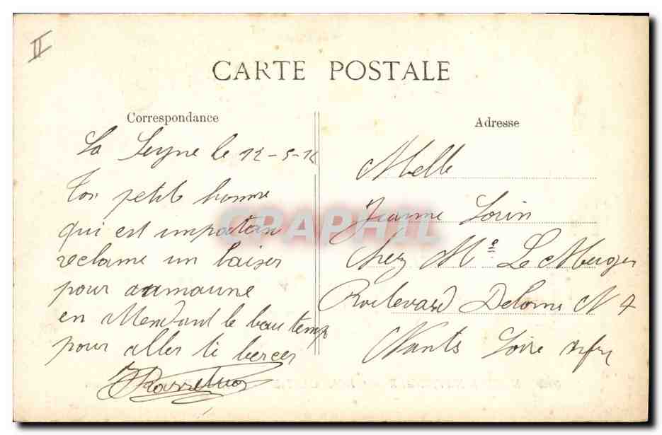 CPA Bateau de Guerre Democratie Cuirasse d'escadre — Verso