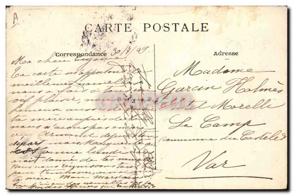 CPA Bateau de Guerre Le Dupuy de Lome — Verso