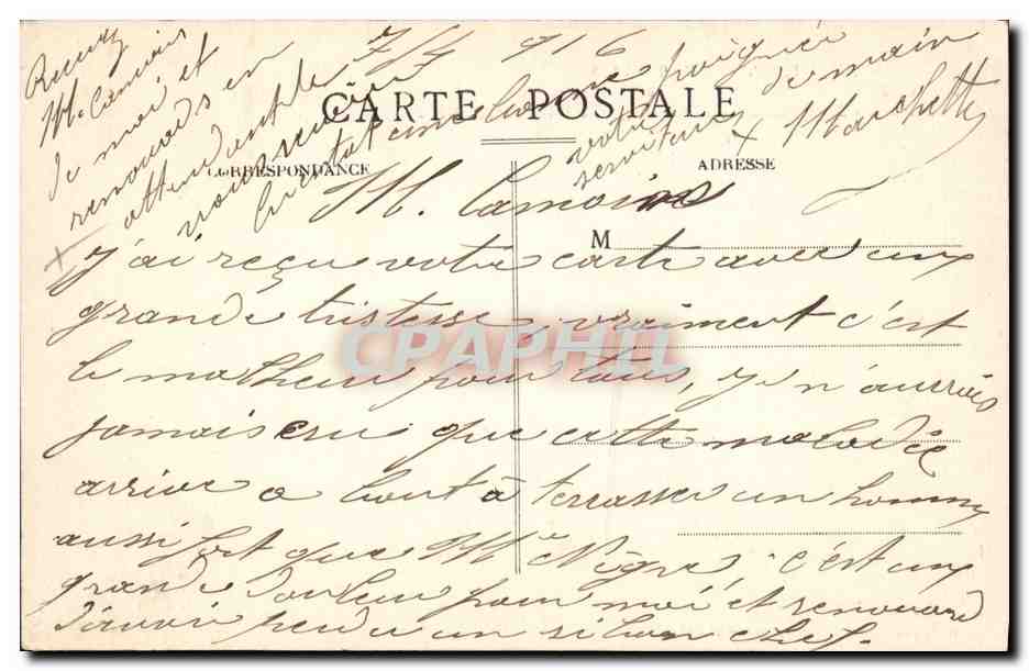 CPA Bateau de Guerre navale Avion francais rentrant de reconnaissance a bord du croiseur de 1er rang — Verso