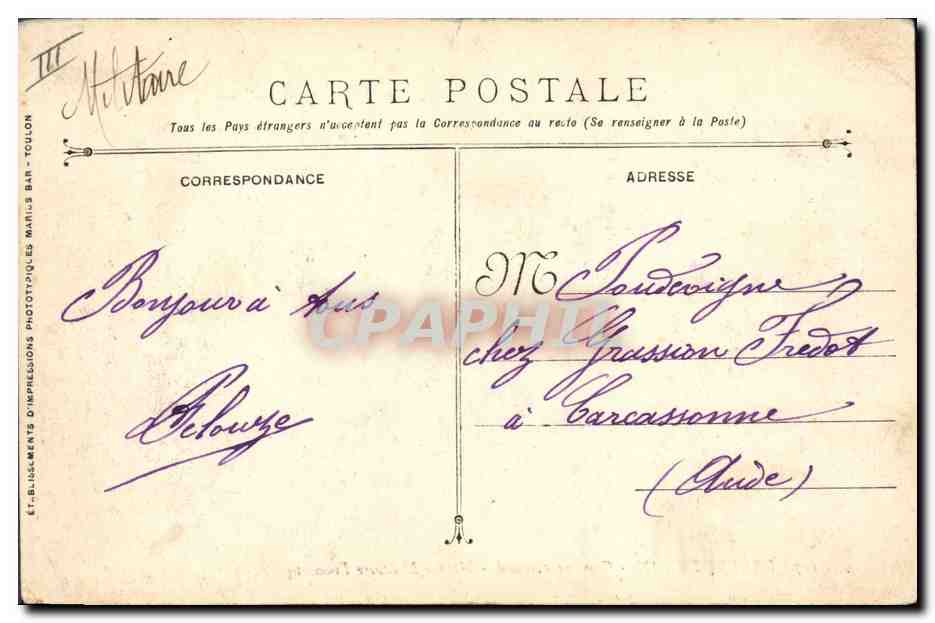 CPA Bateau de Guerre Ernest Renan Croiseur Cuirasse  — Verso