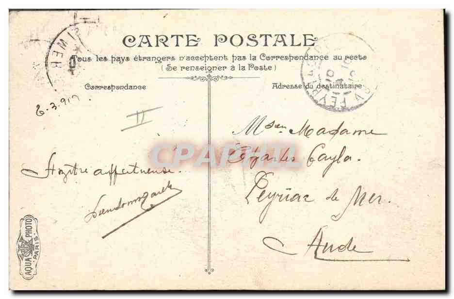 CPA Bateau de Guerre Le D'Entrecasteaux Croiseur de 2eme classe — Verso